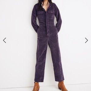 Madewell velveteen slim coverall jumpsuit